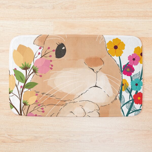 Item preview, Reaching Out - Cute Bunny with Flowers designed and sold by BunnyBizarre.
