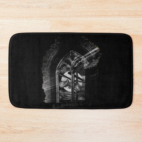 Item preview, Bat outside a Gothic Church Window (black and white version) designed and sold by TheResistance Fashion.