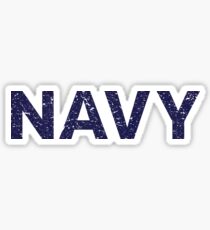 Navy distressed grey Sticker