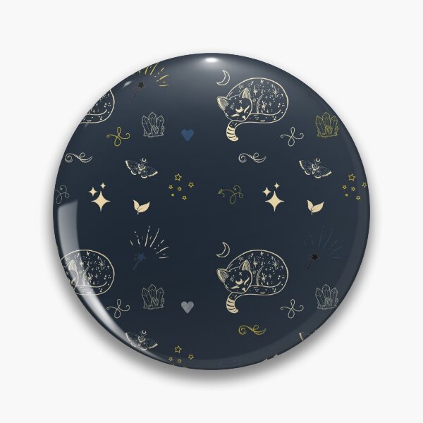 Item preview, Celestial crystal cat witch background pattern designed and sold by travelnerd.