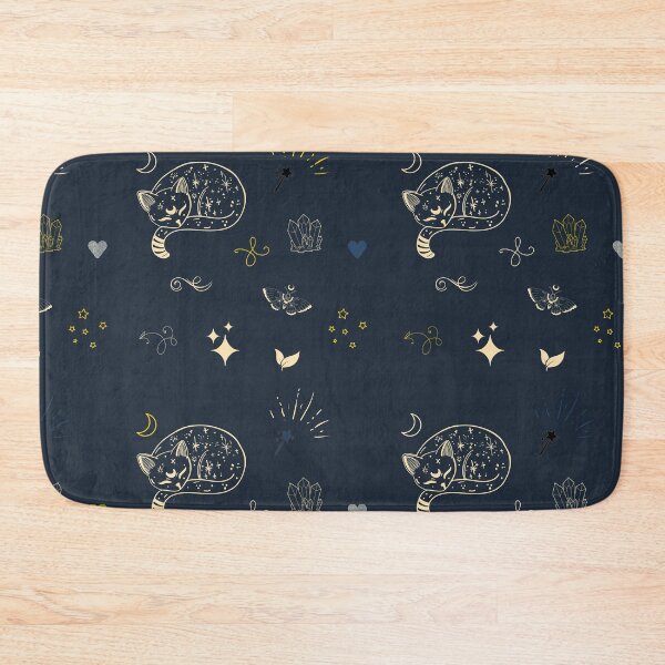Item preview, Celestial crystal cat witch background pattern designed and sold by travelnerd.
