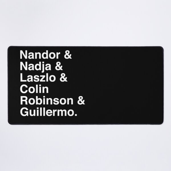 Aperçu de l'œuvre Nandor & Nadja & Laszlo & Colin Robinson & Guillermo. (blanc) créée et vendue par TextualDeviancy.