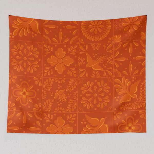 Item preview, Mexican Orange Talavera Tile Pattern by Akbaly designed and sold by Akbaly.