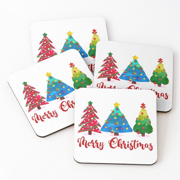 Item preview, Watercolor Merry Christmas Trees designed and sold by ChelleCreate.