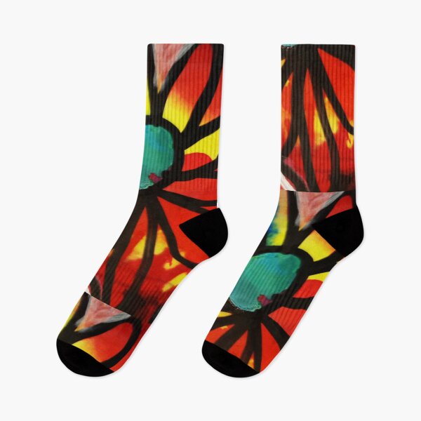 Item preview, Sunset abstract spray painted flower designed and sold by Edith Jacobs.