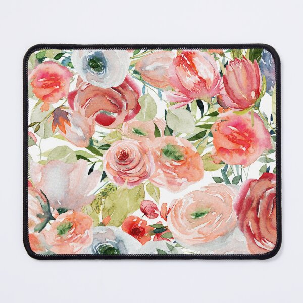 Item preview, Peach, Pink, and White Rose Floral Pattern designed and sold by MugsAndDuds.