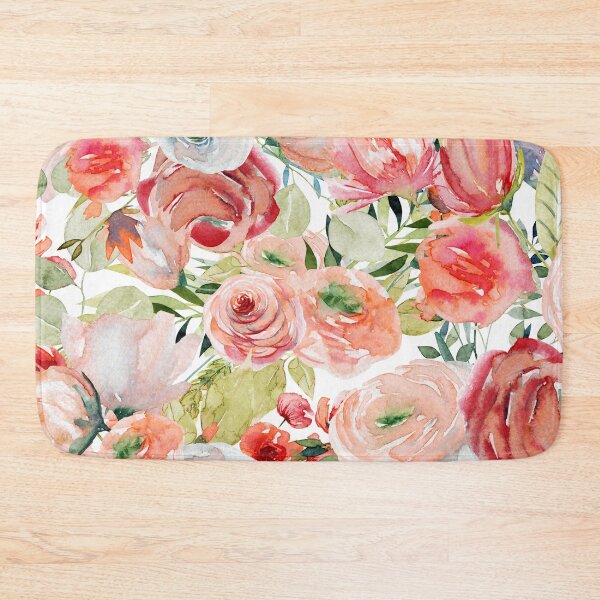 Item preview, Peach, Pink, and White Rose Floral Pattern designed and sold by MugsAndDuds.