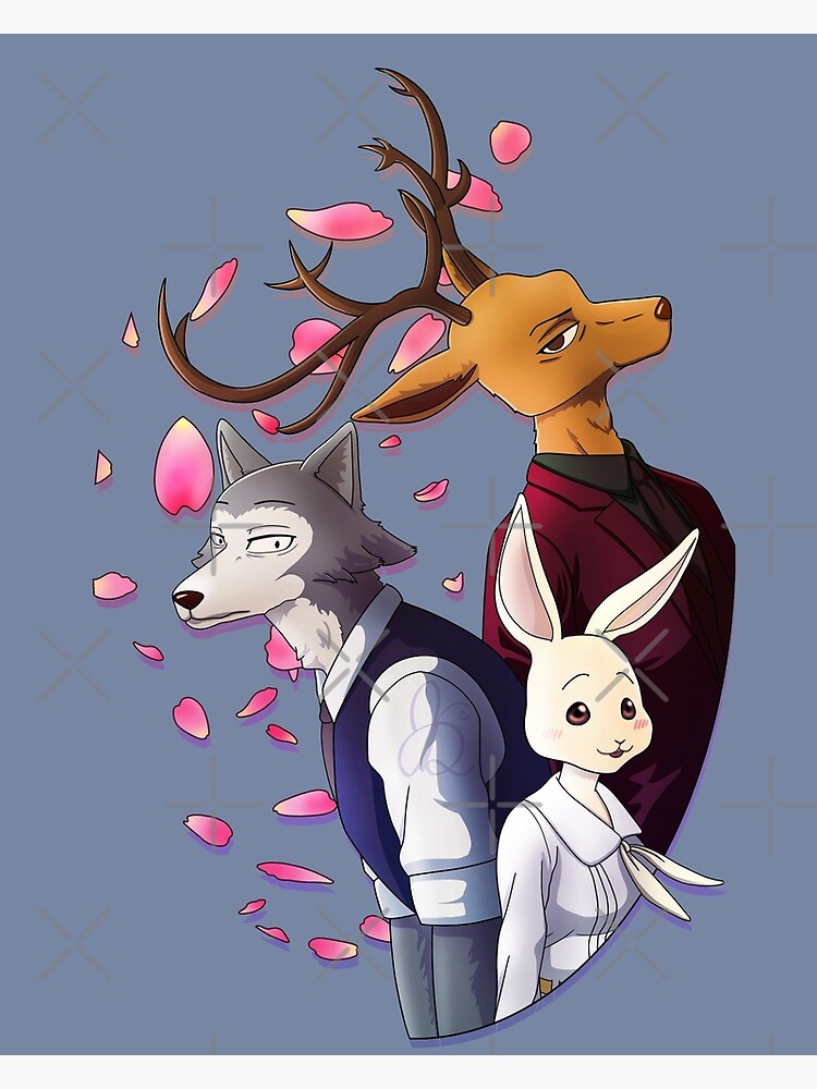 Beastars Anime Fanart Legosi Louis Haru Sticker Art Print For Sale By Jynnxedesign Redbubble