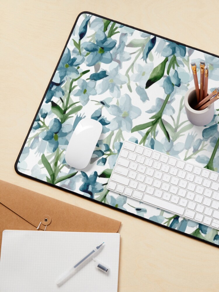 Thumbnail 3 of 5, Mouse Pad, Blue branches designed and sold by JuliaBadeeva.
