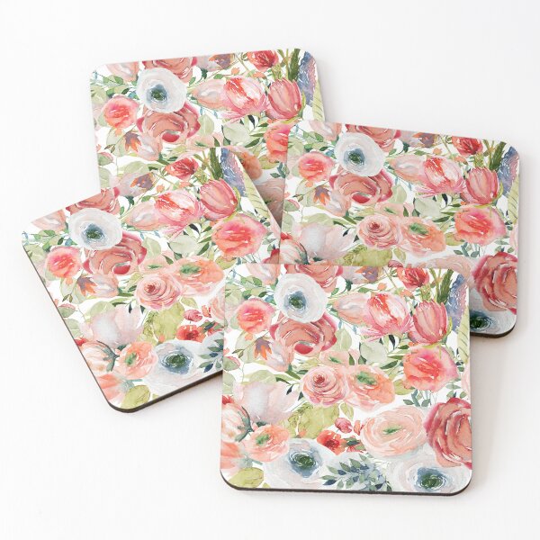 Item preview, Peach, Pink, and White Rose Floral Pattern designed and sold by MugsAndDuds.