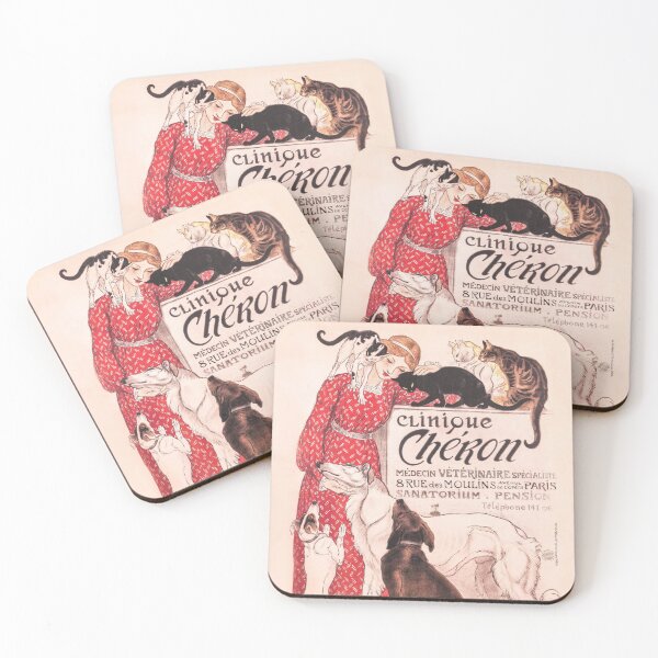Item preview, Clinique Cheron Vintage Dog and Cat Steinlen Poster designed and sold by VintageArchive.