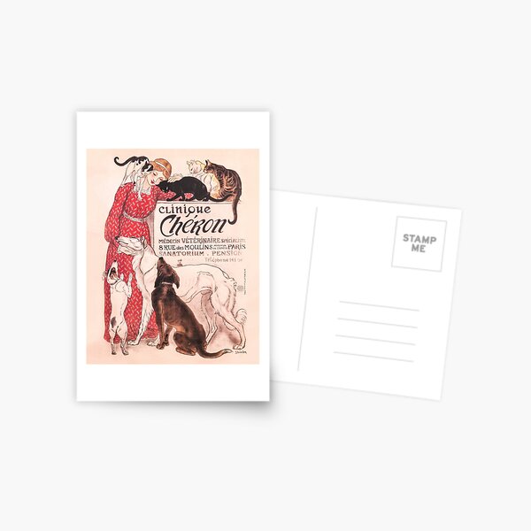 Item preview, Clinique Cheron Vintage Dog and Cat Steinlen Poster designed and sold by VintageArchive.
