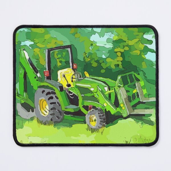 Item preview, Illustration of a famous “green” tractor with backhoe and front loader attachment - WelshDesigns designed and sold by welshdesigns.