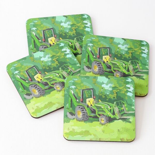 Item preview, Illustration of a famous “green” tractor with backhoe and front loader attachment - WelshDesigns designed and sold by welshdesigns.