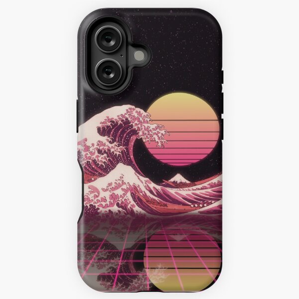 Item preview, synthwave great wave of kanagawa designed and sold by BeCoolArt.