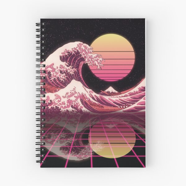 Item preview, synthwave great wave of kanagawa designed and sold by BeCoolArt.