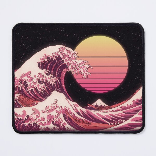 Item preview, synthwave great wave of kanagawa designed and sold by BeCoolArt.