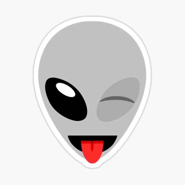 Alien Emoji Wink Tongue Sticking Out Pegatina
