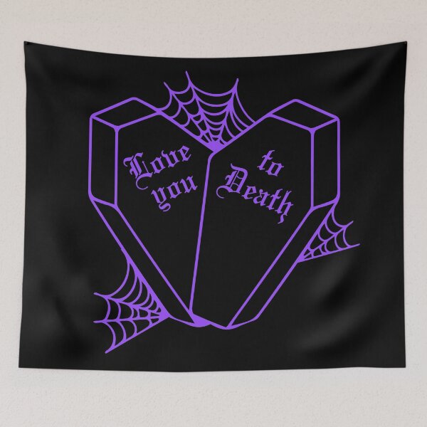 Item preview, Love you to Death: Purple Gothic Coffin Heart (Spiderweb version) designed and sold by Suspiria96.