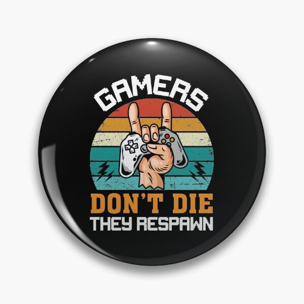 Artikelvorschau, Gamer sterben nicht, sie respawnen - cooles lustiges Retro-Vintage-Sonnenuntergang-Gaming-T-Shirt-Design entworfen und verkauft von Prince - Bestseller ★★★★★.