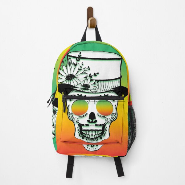 Item preview, Rasta color skull with smile and hat designed and sold by kMariaART.