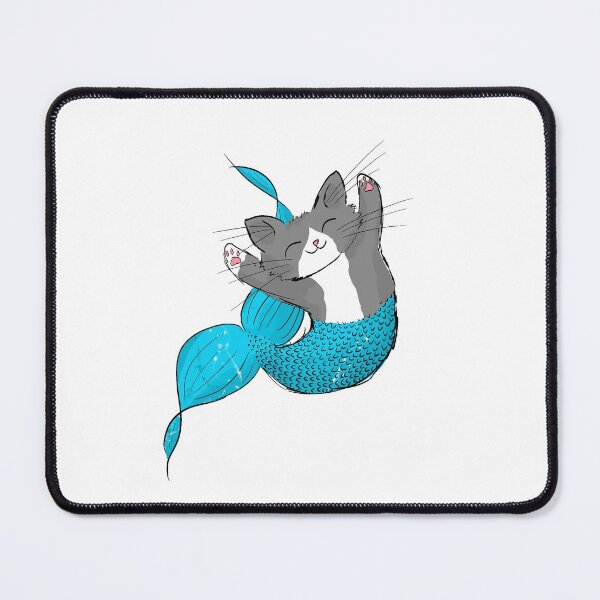 Item preview, Gray & White Purrmaid designed and sold by SunCatDesigns.