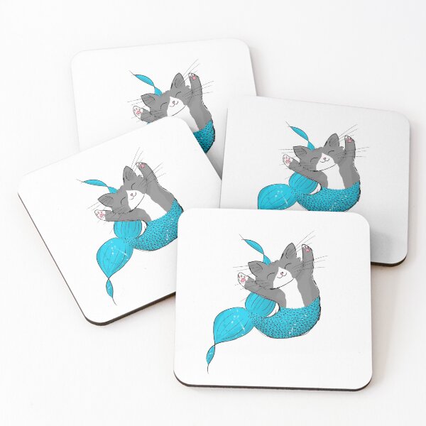 Item preview, Gray & White Purrmaid designed and sold by SunCatDesigns.