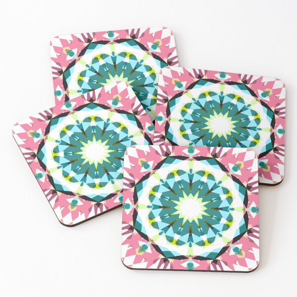 Item preview, Pink Green Blue White Autumn Fall Tropical Pattern - Retro Seventies Countryside Cottage Inspired Art designed and sold by PatternPerfect.