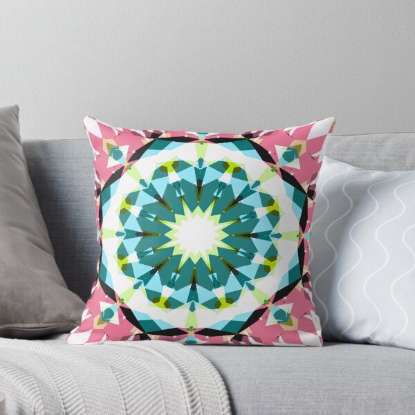 Aperçu de l'œuvre Motif tropical d'automne d'automne rose vert bleu blanc - Art inspiré de la campagne rétro des années 70 créée et vendue par PatternPerfect.