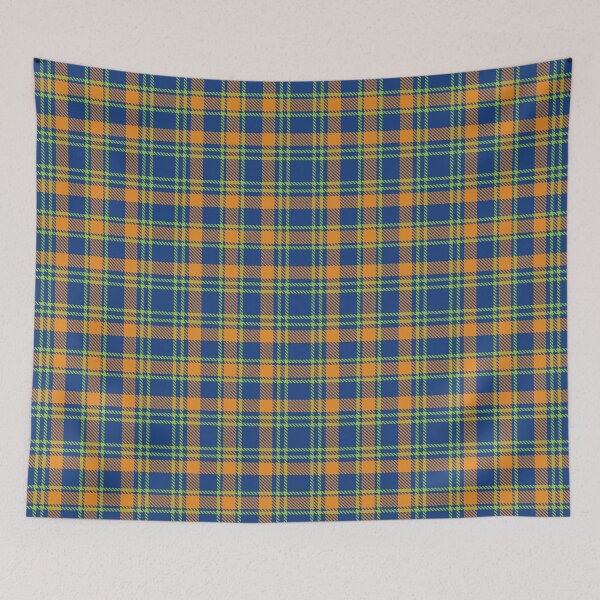 Item preview, Navy Orange and Grass Tartan Plaid Pattern designed and sold by 89BLACK.