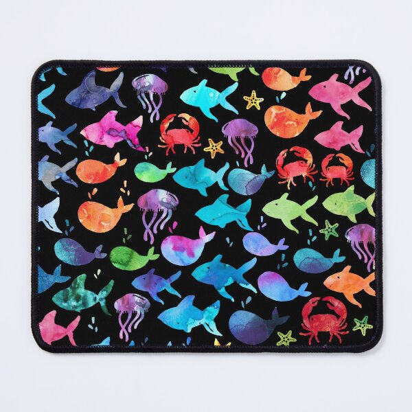 Item preview, Rainbow Acuarela Bajo el mar Océano Pez Negro designed and sold by SamAnnDesigns.