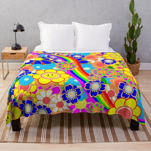 Item preview, Retro Vintage Flower Power Rainbow Pattern designed and sold by BleuSky.