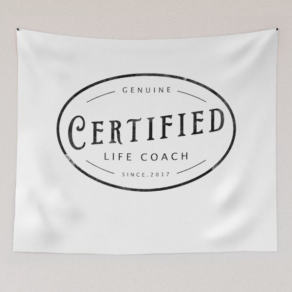 Item preview, Certified Life Coach Logo in black text. designed and sold by Mount-Molehill.