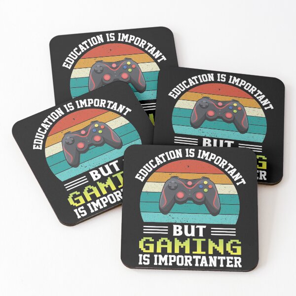 Item preview, Education Is Important But Gaming Is Importanter - Cool Funny Retro Vintage Sunset Gaming Tee Design  designed and sold by Prince - Bestseller ★★★★★.