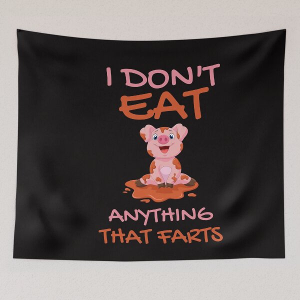 Item preview, I Don't Eat Anything That Farts T-Shirt, Vegan Pig Vegetarian T-Shirt designed and sold by Unique styl  DeSigNe.