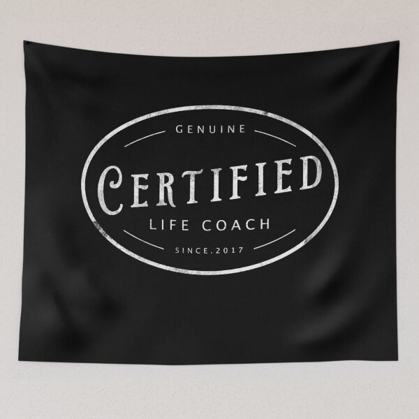 Item preview, Certified Life Coach Logo in white text. designed and sold by Mount-Molehill.