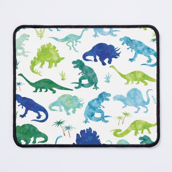 Item preview, Watercolor Dinosaur T-rex Dino Blue Green Pattern designed and sold by SamAnnDesigns.