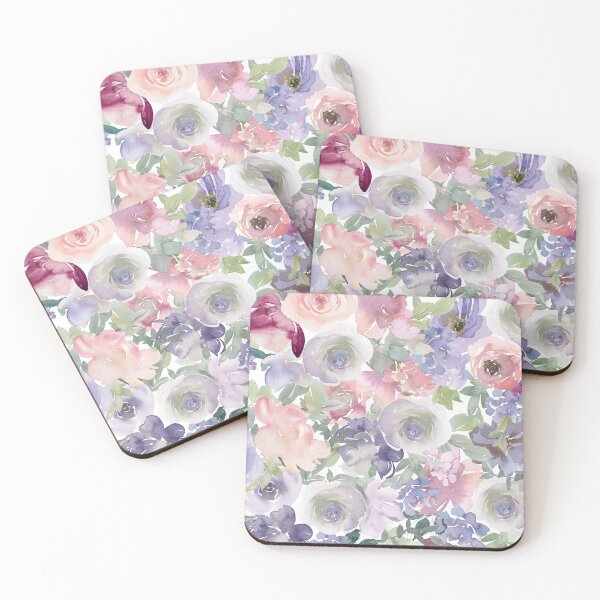 Item preview, Purple Flowers with Pink, and White Roses - Floral Pattern designed and sold by MugsAndDuds.