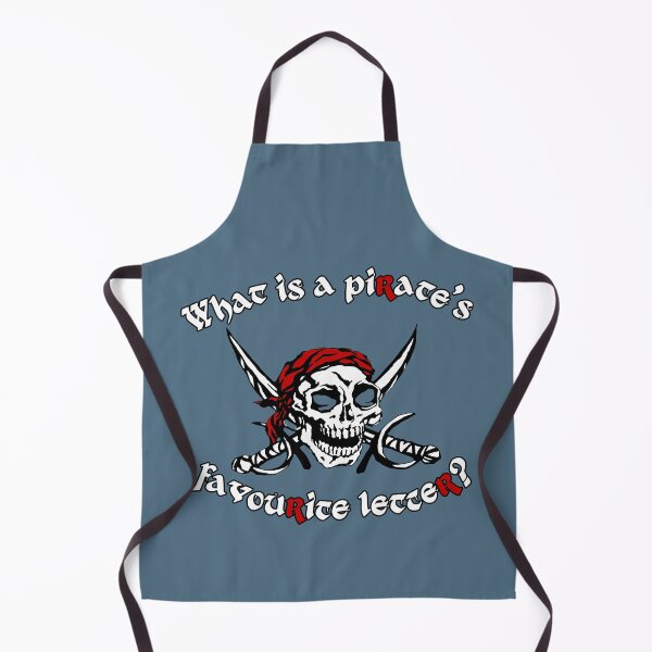 Item preview, What is a pirate's favourite letter? (skull & swords, red cap) funny designed and sold by SolidEarthArt.