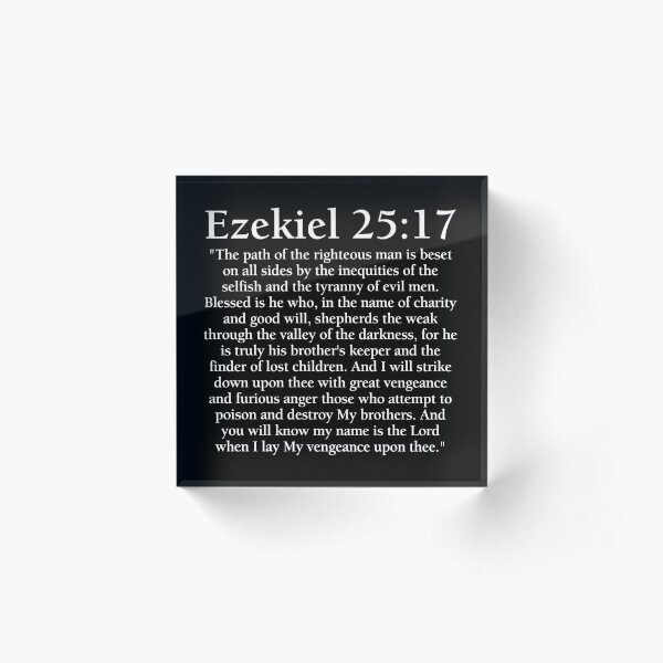 Ezekiel 25:17 - Full Passage Acrylic Block