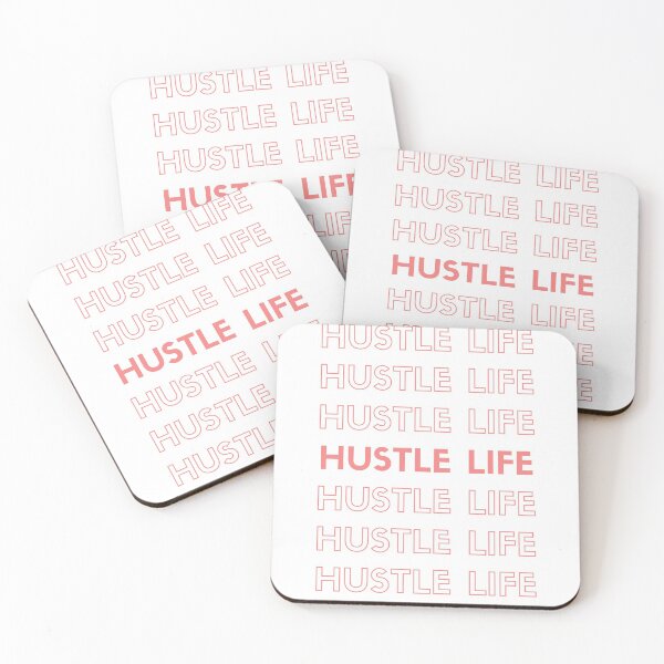 Item preview, Hustle life red pattern motivational quote designed and sold by Ahmer Qureshi.