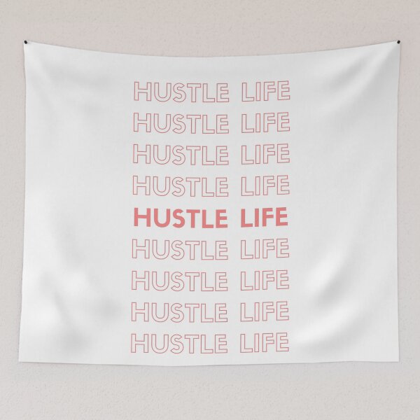 Item preview, Hustle life red pattern motivational quote designed and sold by Ahmer Qureshi.