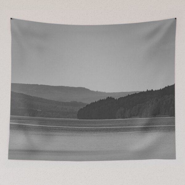 Item preview, Forest and lake landscape in - Black and white designed and sold by RolandWidin.