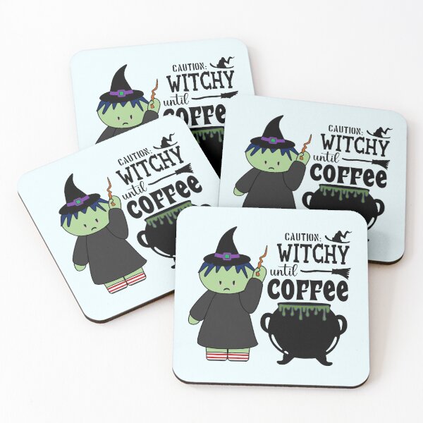 Item preview, Caution: Witchy Until Coffee | Halloween Witches | Coffee Lovers (Light) designed and sold by the-krisney-way.