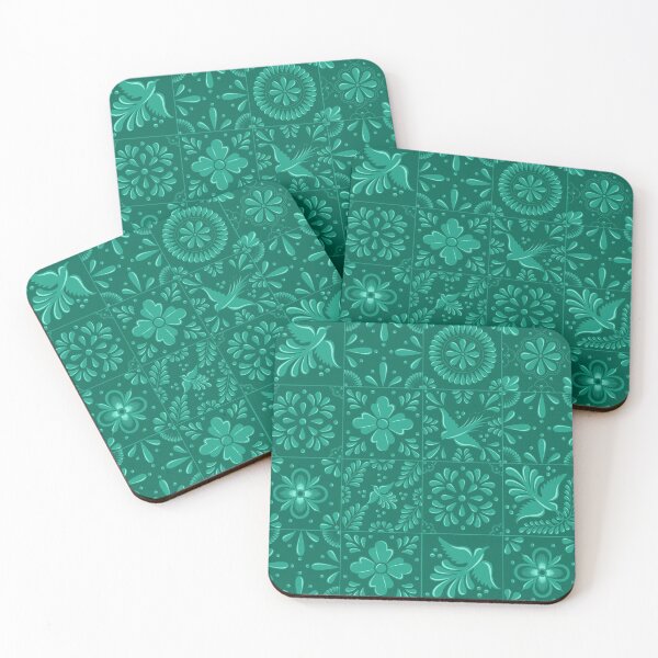 Item preview, Mexican Turquoise Talavera Tile Pattern by Akbaly designed and sold by Akbaly.