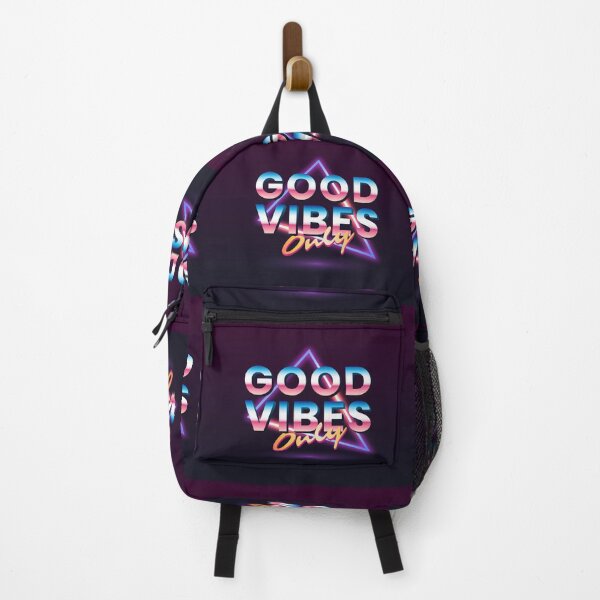 Item preview, Good vibes only retro neon triangle badge  designed and sold by Sarwat Reza.