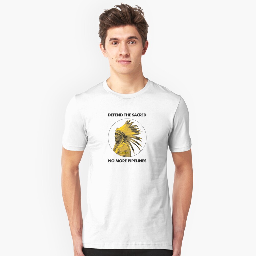 Defend The Sacred - No More Pipelines #NODAPL Slim Fit T-Shirt