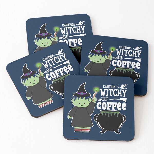Item preview, Caution: Witchy Until Coffee | Halloween Witches | Coffee Lovers (Dark) designed and sold by the-krisney-way.