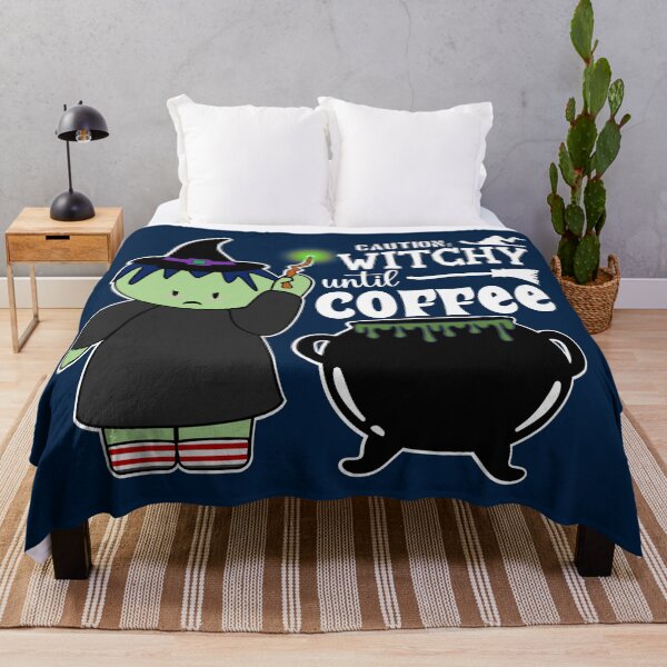 Item preview, Caution: Witchy Until Coffee | Halloween Witches | Coffee Lovers (Dark) designed and sold by the-krisney-way.