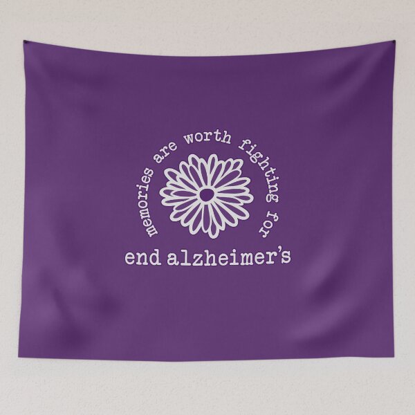 Item preview, Alzheimers Awareness Memories are Worth Fighting For Purple Flower End ALz designed and sold by GRAPHICxBOMB.